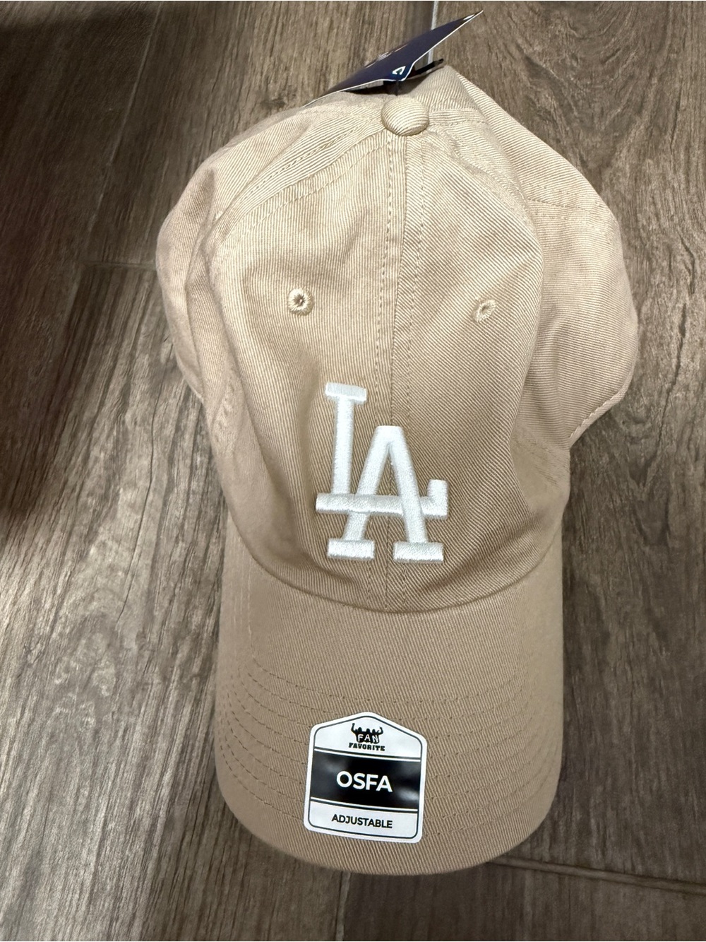 Genuine Merchandise Khaki Baseball Cap with White Embroidered 'LA'